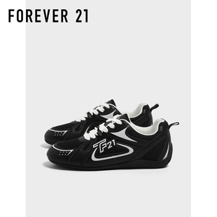 F21黑色内增高德训鞋女款2026新款春季轻便软底休闲阿甘赛车鞋子