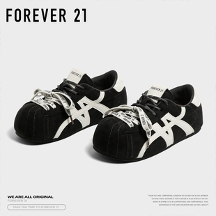 内增高显脚小保暖泡芙鞋 F21厚底大头德训鞋 爆款 冬季 子 女2025新款