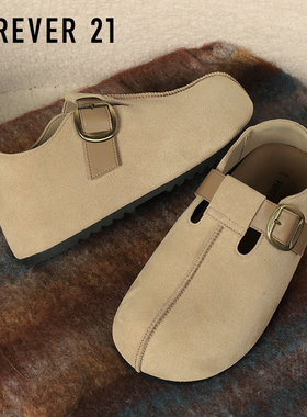 F21厚底穆勒大头全包勃肯鞋女款2025新款秋季百搭轻便一脚蹬单鞋