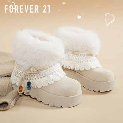 F21超厚底雪地靴女2025新款冬季