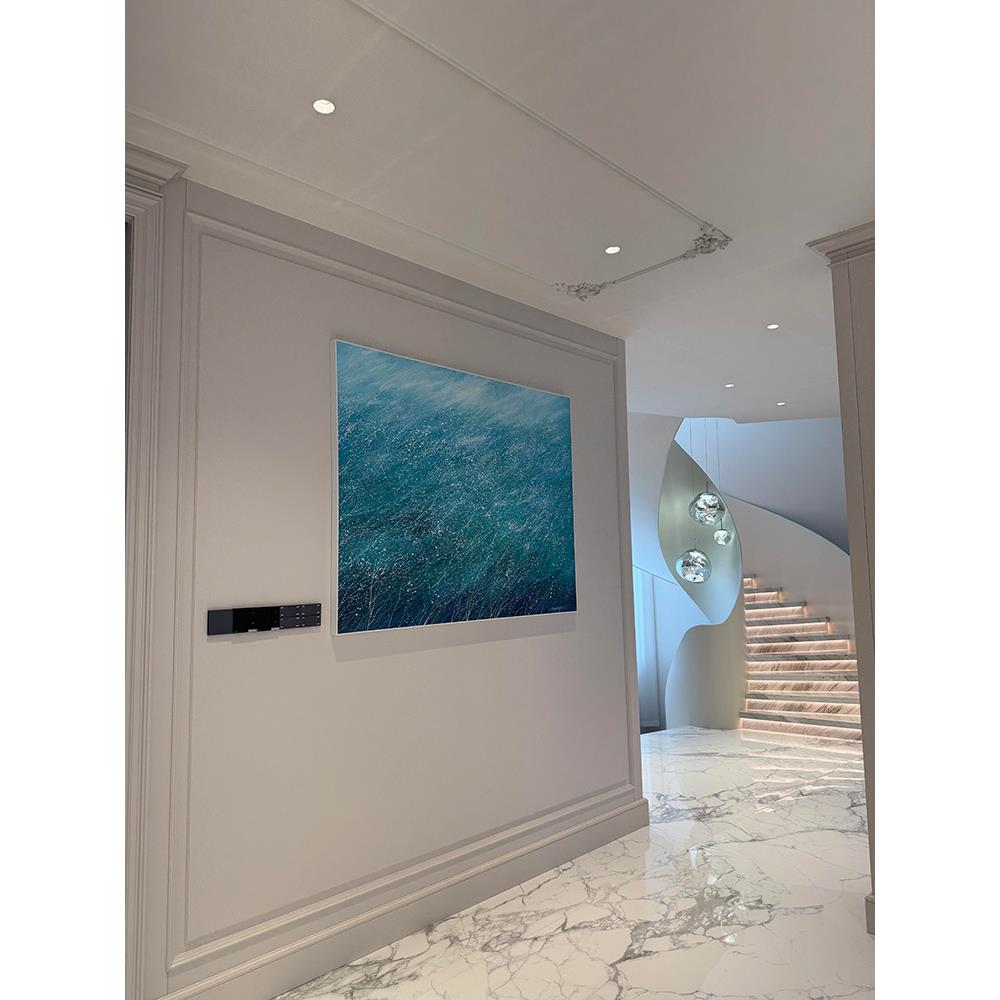 意式轻奢极简风客厅装饰画蓝色星空高级感治愈系电表箱盒遮挡挂画