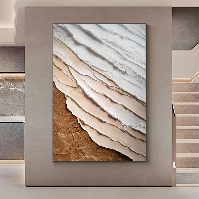 现代简约客厅挂画海浪肌理画沙发背景墙落地画抽象过道玄关装饰画