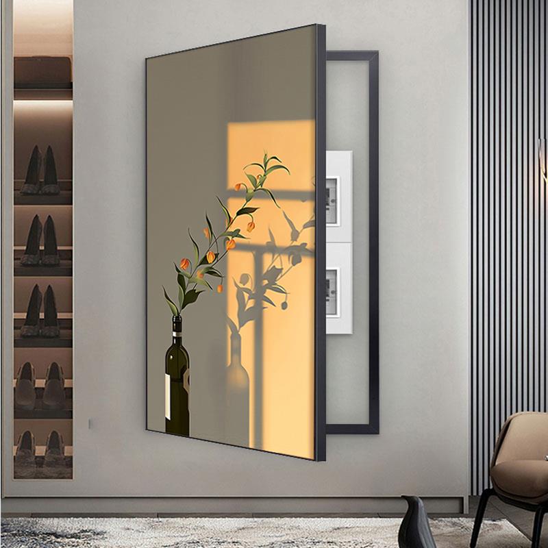 超大尺寸电表箱电闸箱遮挡装饰画画可定制画画面竖款阳光花卉玄关