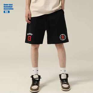 夏季五分裤男运动训练快船保罗乔治篮球短裤宽松休闲健身男款裤子