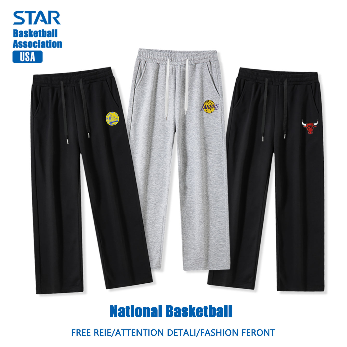 勇士湖人公牛篮球训练休闲男长裤