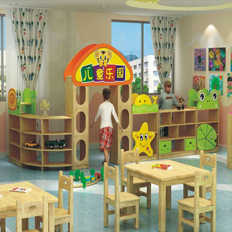 幼儿园组合柜实木储物柜多动能玩具收纳架角色区域布置转角书柜