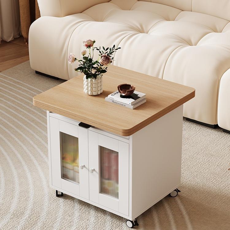 升降茶几客厅家用可移动旋转边几小推车多功能折叠餐桌两用