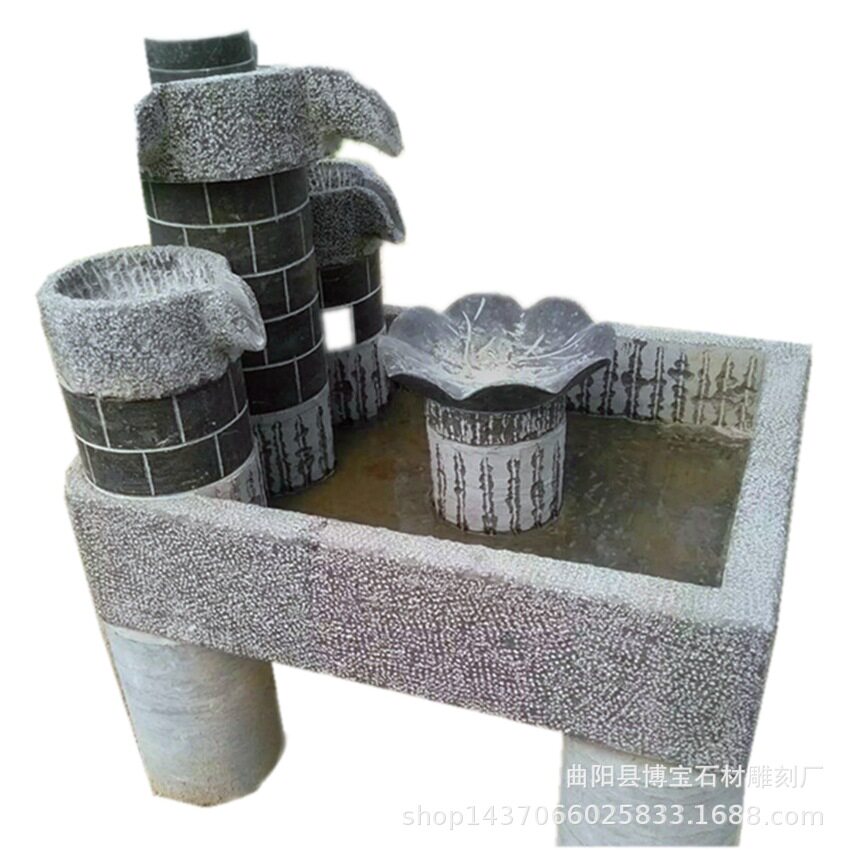 青石仿古阳台水池瓦罐套装