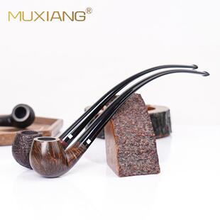 木香手工石楠木烟斗实木烟斗9mm过滤石楠根瘤长柄阅读斗
