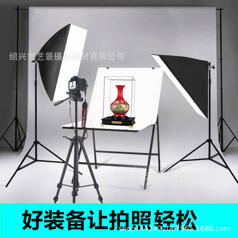 厂家拍照摄影器材柔光箱套装 摄影棚 摄影灯产品拍摄四灯头柔光箱
