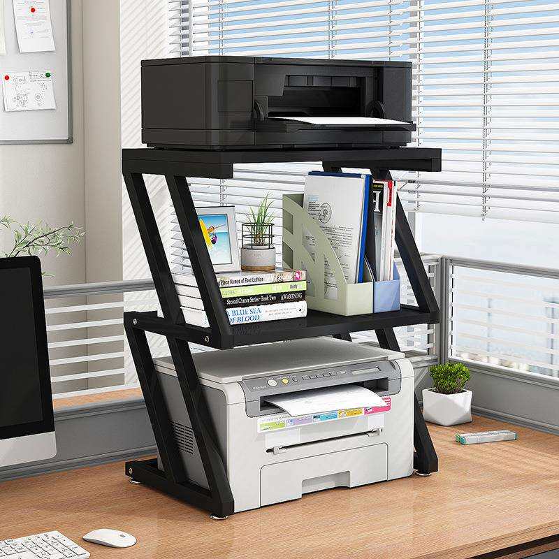小型打印机架子桌面双层复印机置物架多功能办公室桌上主机收纳架