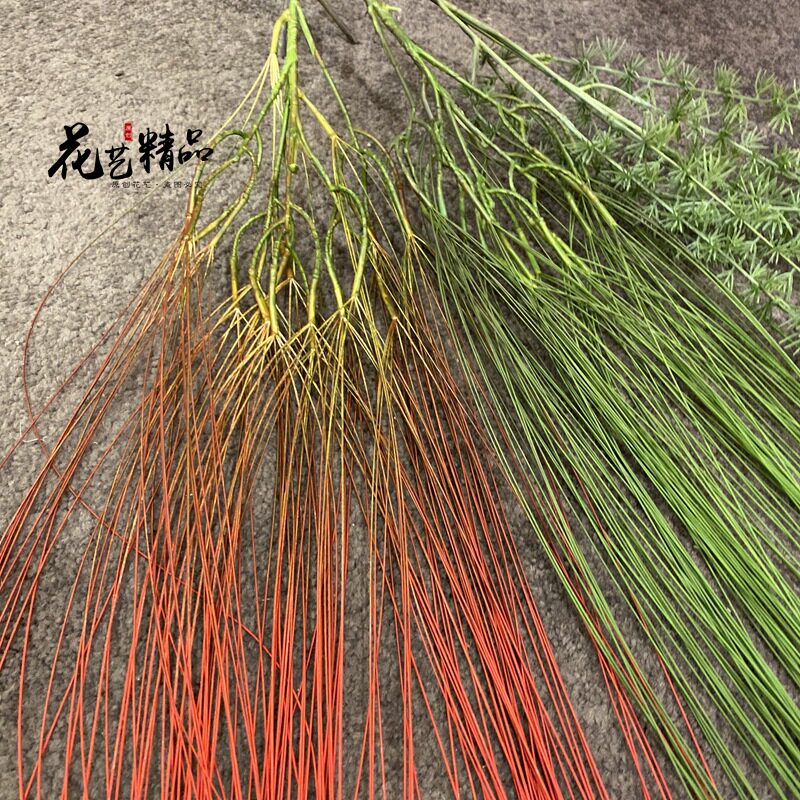 软装花艺钢丝草垂吊假花吊兰仿真花田园假草线条型绢花素材