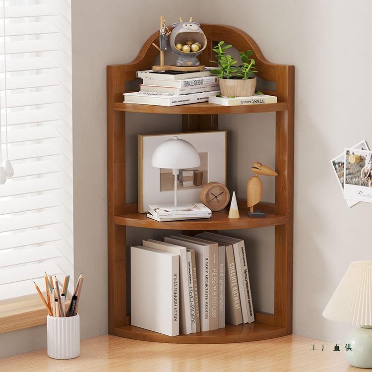 桌面上简易转角置物架书桌子拐角书架儿童办公室工位小型收纳书柜