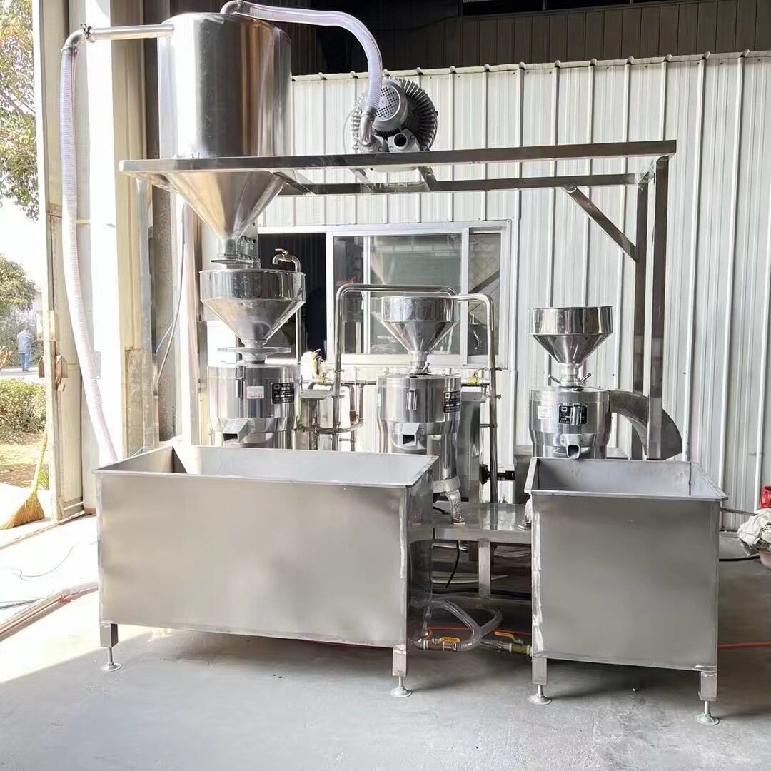 新型豆腐机成套设备500型多功能豆腐机不锈钢磨浆三联磨