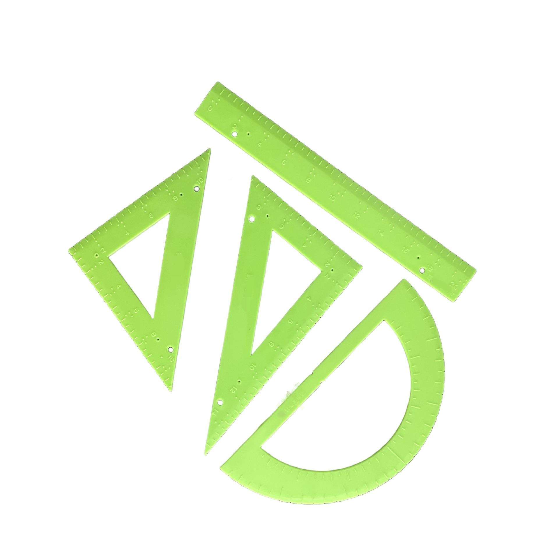 盲人文具套装4件套有直尺三角尺量角器学习用品盲校盲童