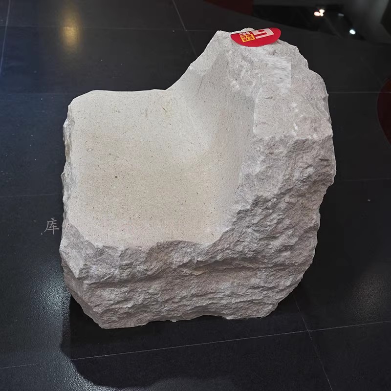 天然石材椅子展厅椅复古款式设计师款式洞石椅子