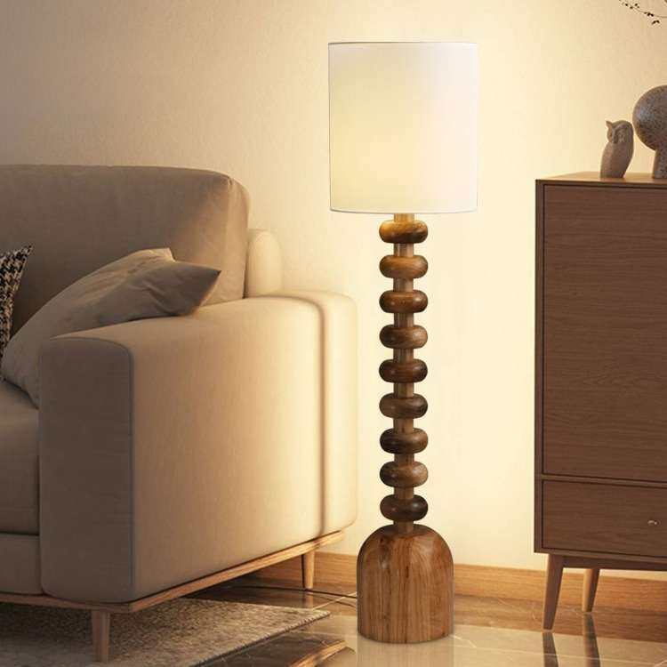 新中式落地灯复古客厅卧室灯书房沙发钢琴旁实木落地灯