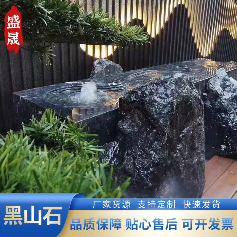 批发黑山石水钵异型加工厂家
