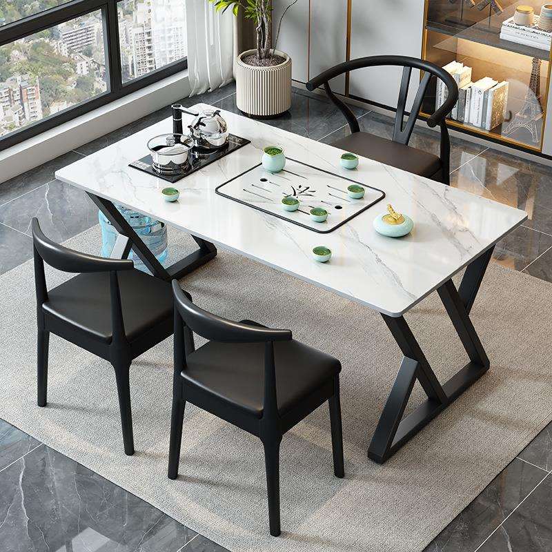 岩板茶桌椅组合小型办公室泡茶台家用阳台茶几茶具套装一体喝茶桌