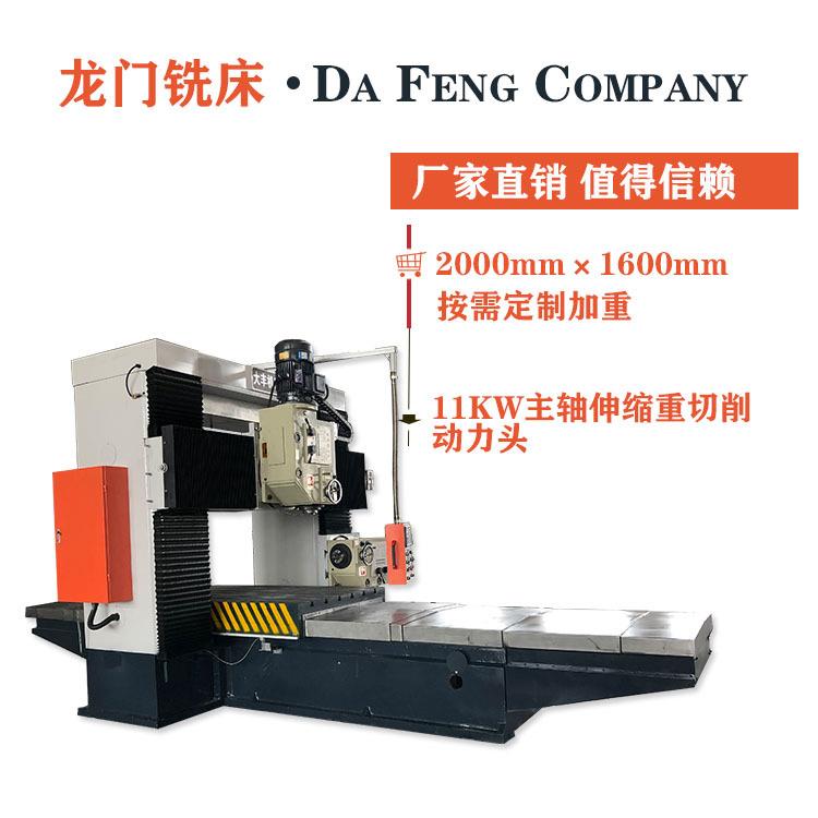 2米×1.6米重型龙门铣床立铣头11KW主轴伸缩重切削大铣头