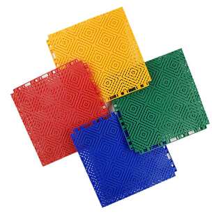 现代室内室外回字纹悬浮地板幼儿园操场防水塑料地板蓝色阳台地垫