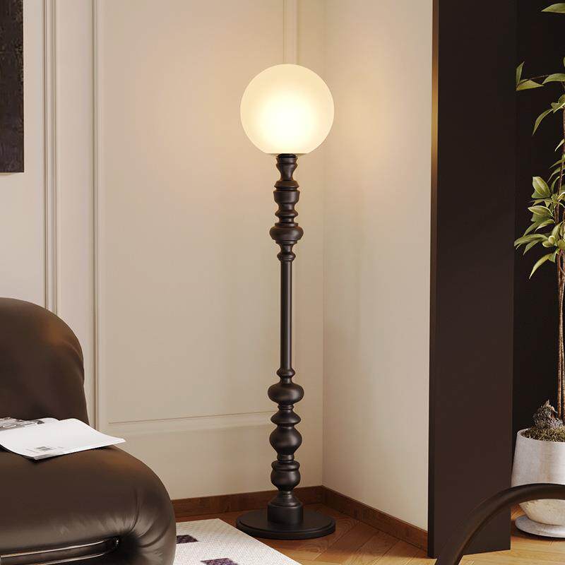 中古风罗马柱落地灯客厅沙发旁边法式复古卧室高级氛围艺术感台灯