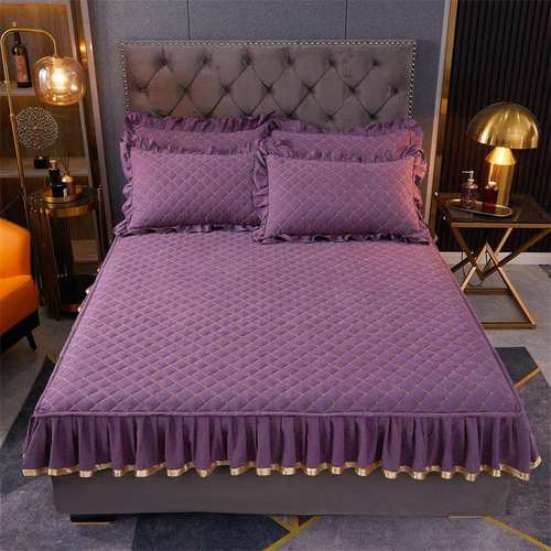 夹棉加厚床笠单件床裙罩三件套保护罩防尘床罩1.2单人1.35米0.9