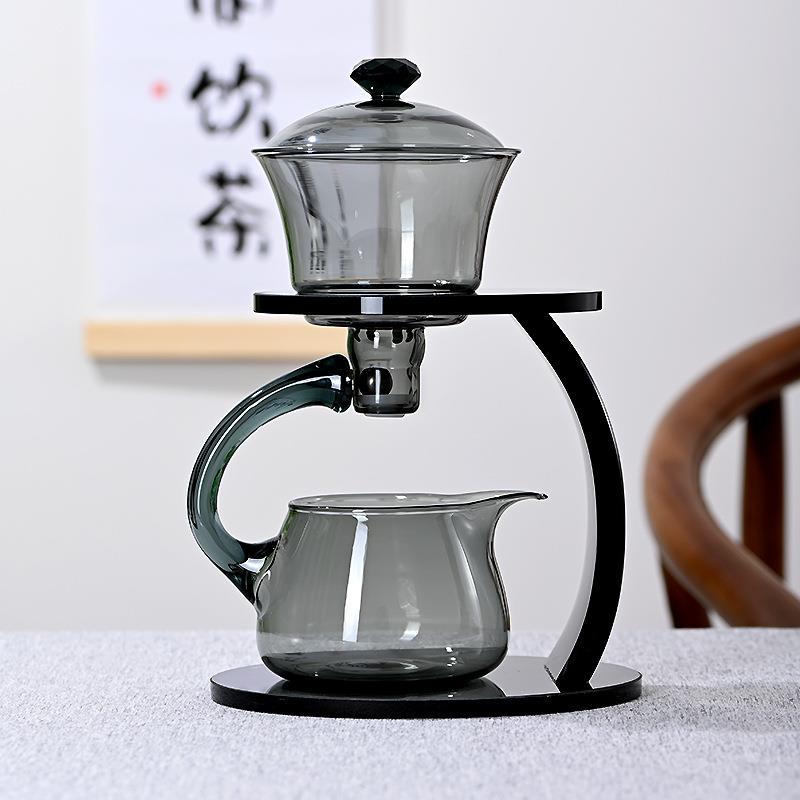 登高自动懒人玻璃茶具套装高硼硅玻璃家用泡茶神器磁吸吸水泡茶壶