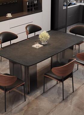 价TXP2岩板餐桌现代简约客家用小户型不锈钢长方直销