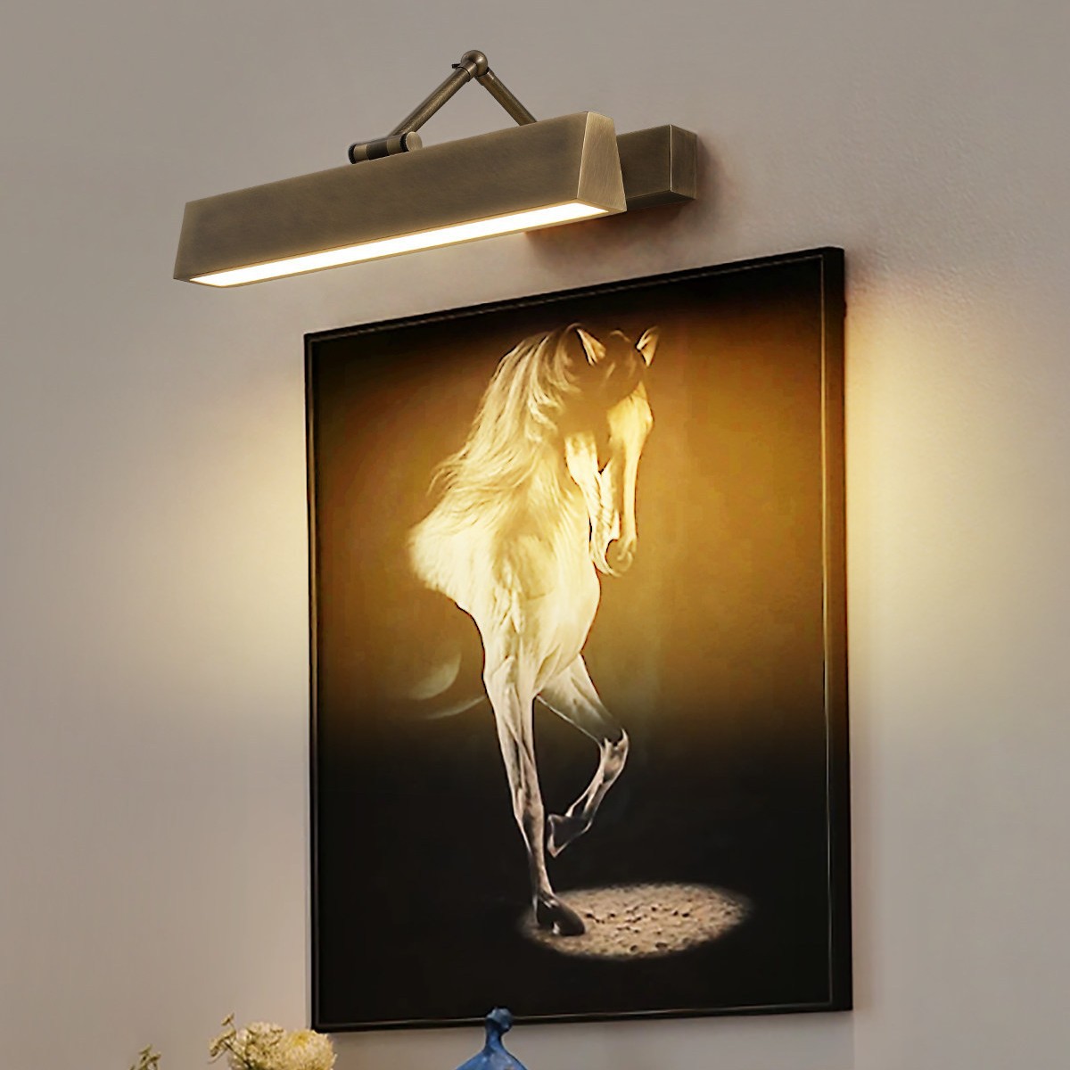 跨境全铜户外防水招牌灯长条镜前灯酒店客房门牌打光画展LED壁灯