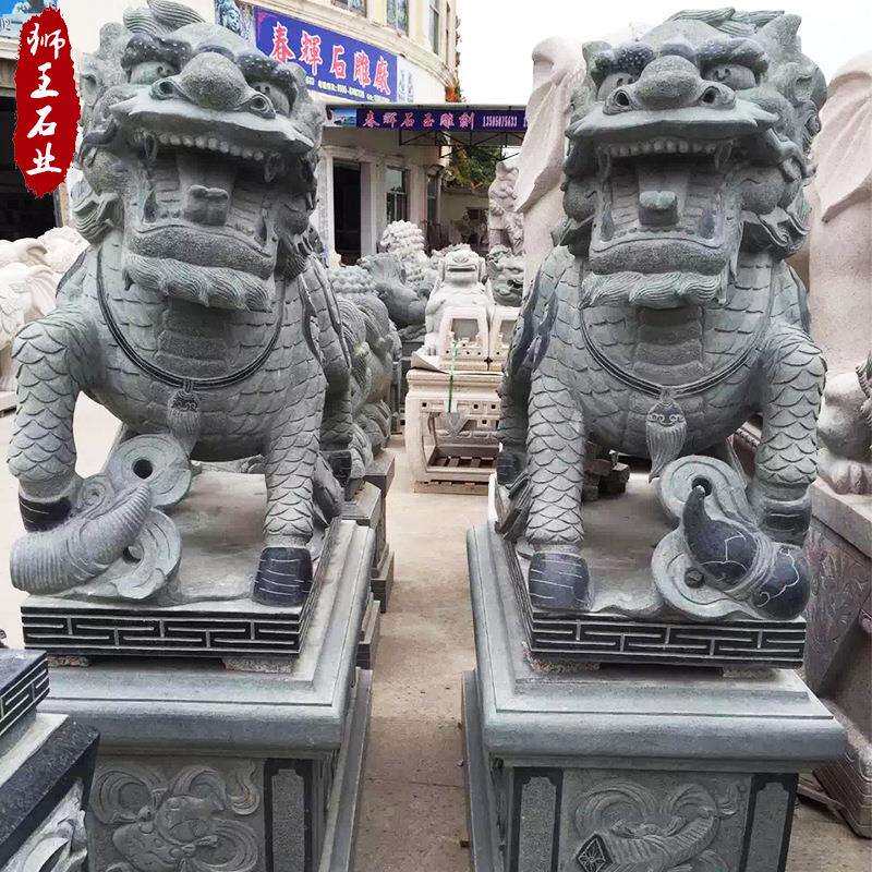 供应大宅用石雕麒麟麒麟仿古动物雕塑门口摆件