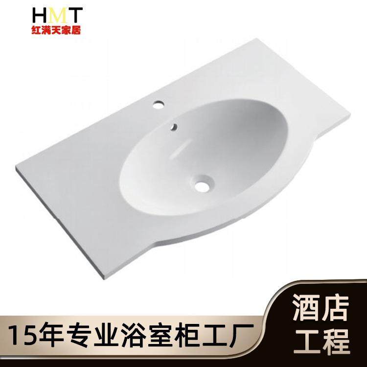 轻奢艺术质感人造石台盆手工打磨单盆洗手池洗漱池一体成型易清洁