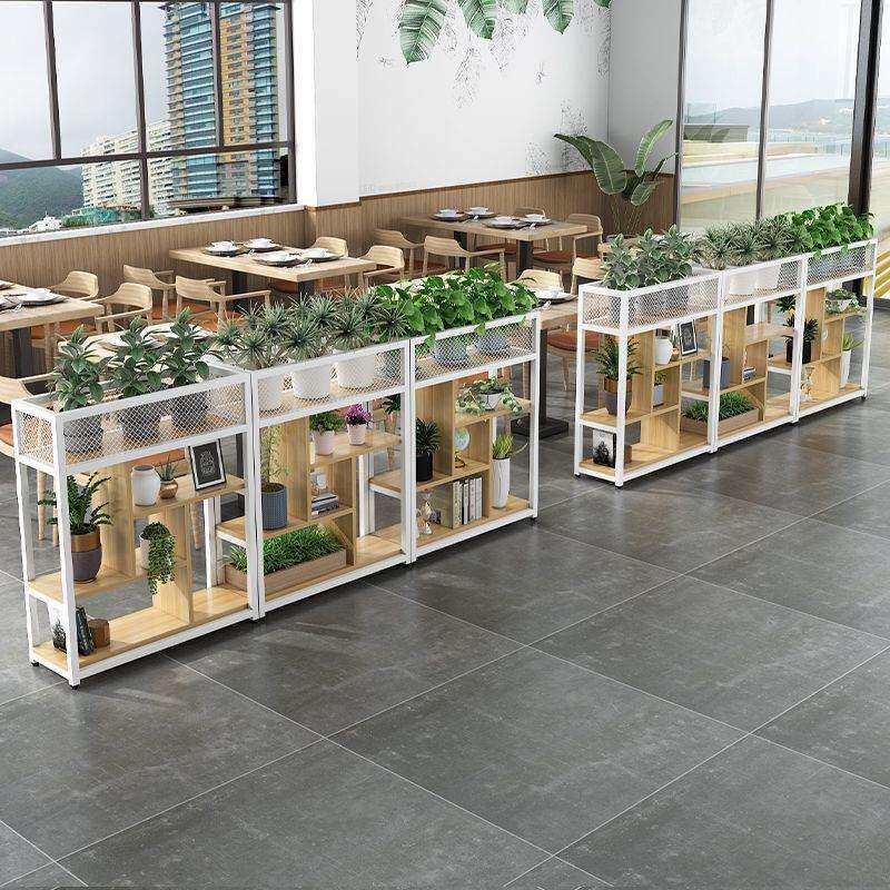 办公室隔断置物架书架餐饮铁艺屏风落地玄关装饰柜展示架绿植花架
