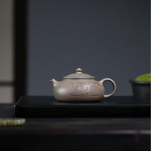 宜兴手工紫砂壶蟹壳高温青段泥寒江壶家用茶壶旅行茶具养生壶