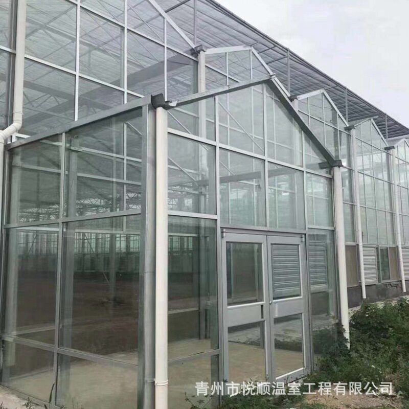 智能高端自动控温温室温室大棚厂家供应钢化中控玻璃温室农业观光