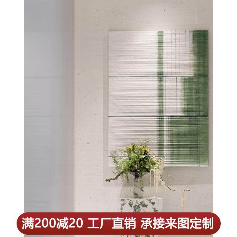 手工拉线艺术手绘抽象油画客厅卧室装饰画创意现代样板间高级挂画