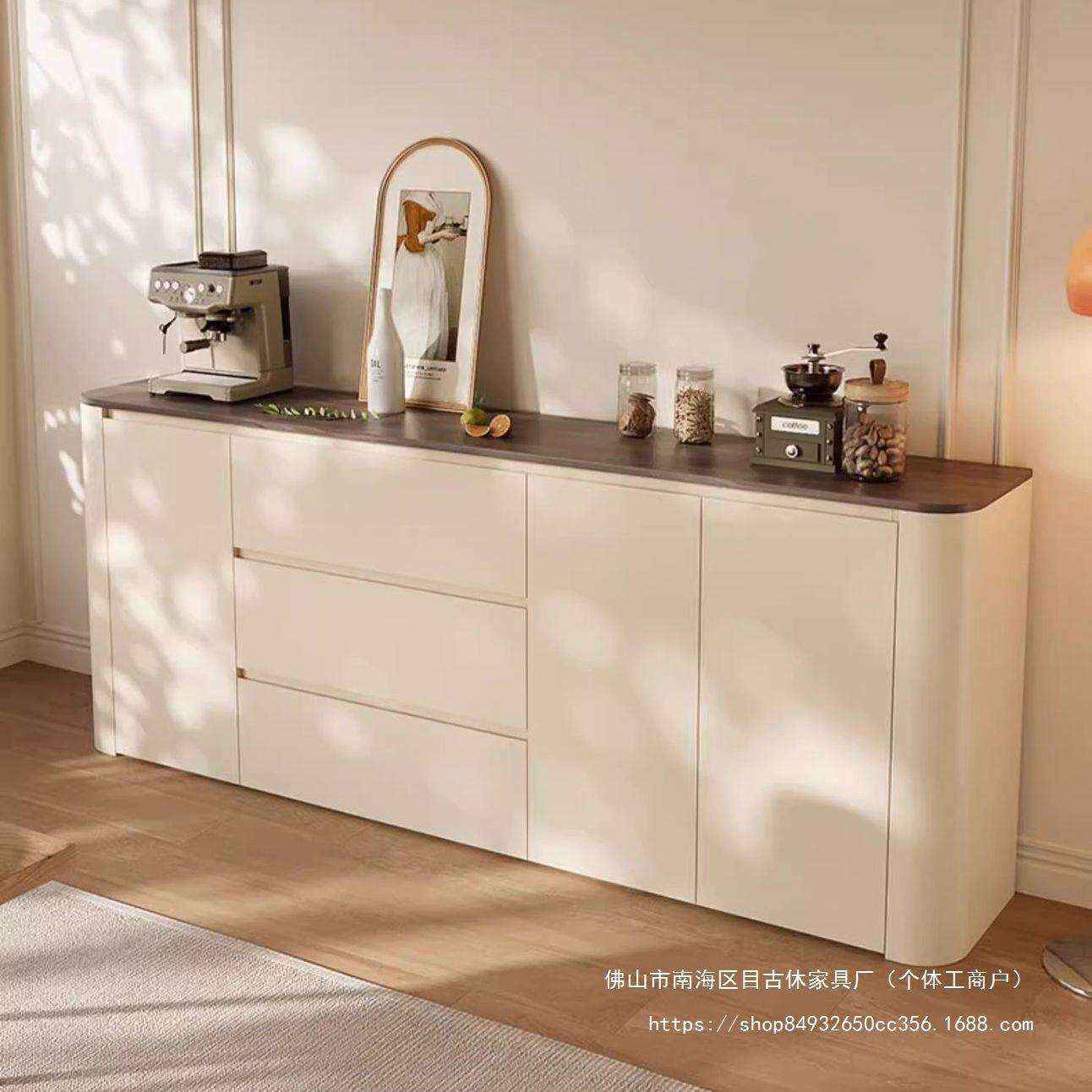 实用餐边柜靠墙一体储物柜小户型家用茶水柜客厅置物柜多功能斗柜
