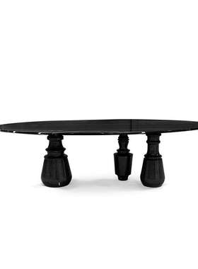 bocadolobo轻奢天然大理石餐桌意式设计师豪华客厅家用椭圆形桌饭