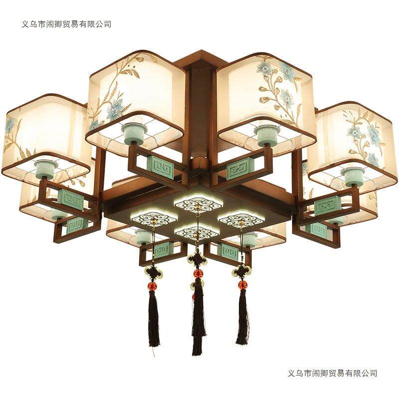 新中式刺绣吸顶灯温馨LED客厅现代简约大气餐厅卧室主灯全屋套餐