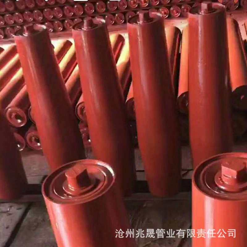鼓型托辊输送机平行槽型缓冲橡胶耐磨托辊滚轴三联鼓型托辊鼓型管