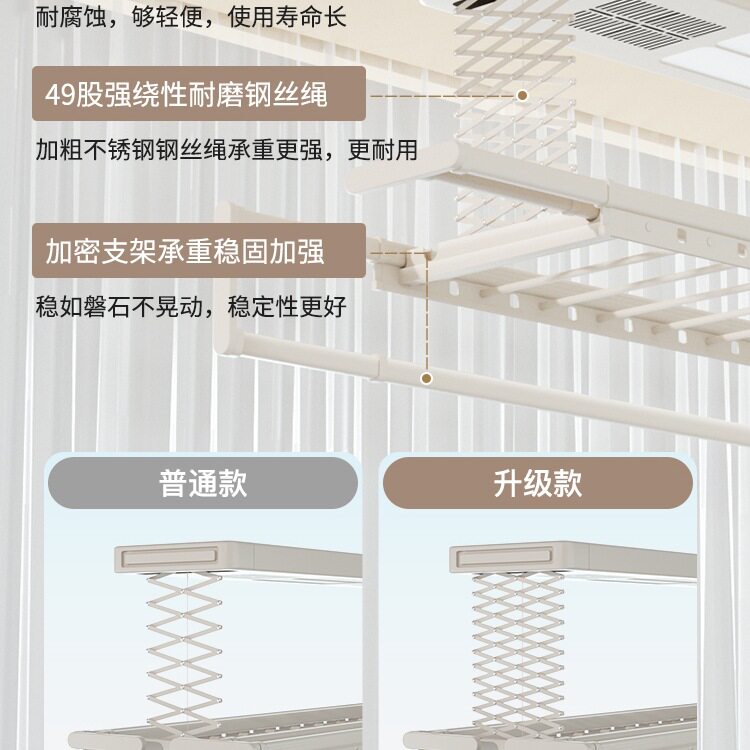 电动晾衣架阳台家用遥控升降晒衣架智能自动烘干凉衣架伸缩晾衣杆
