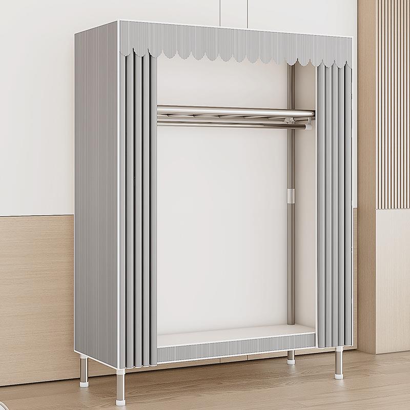 布衣柜加厚全钢架组装衣柜家用卧室新款爆款儿童简易衣柜结健之章