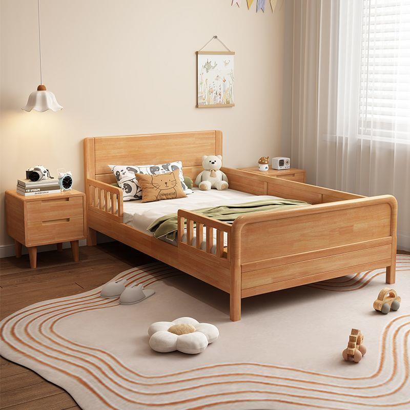 实木床带护栏1米1.2米儿童床带扶手防摔家用老人床小户型拼接床