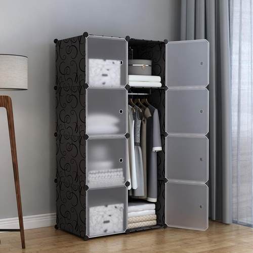 3Y简易衣柜布组装经济型租房塑料成人实木布艺家用储物衣橱收纳柜