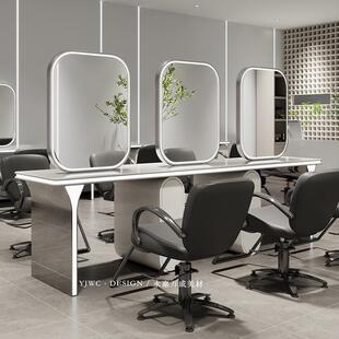 理发店镜台潮款新款发廊专用网红剪发烫染美发镜单双面镜桌一体