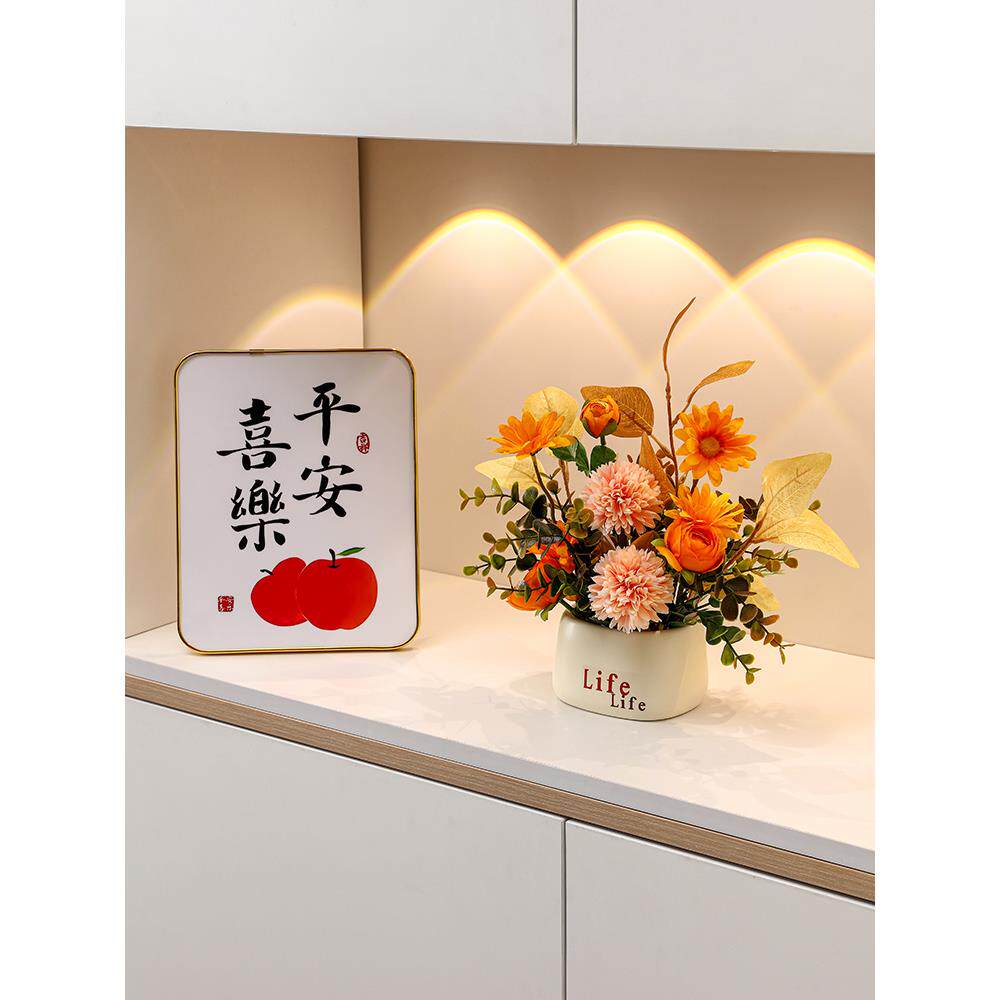 现代桌面花装饰品客厅卧室房间花艺摆件办公室内家居玄关假花
