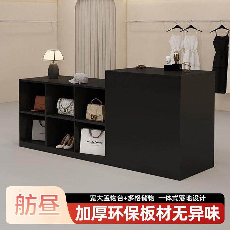 简约洞石柜服装店中岛台展示台收银台柜台中间摆放陈列流水台展示