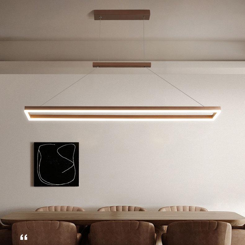餐厅吊灯led现代简约餐桌吧台灯金色线条长方形轻奢办公室吊灯具