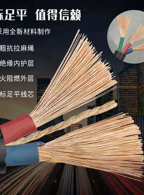 国标2芯足2.546平方电线电缆线3芯1.5户外防冻护套线电源线软线