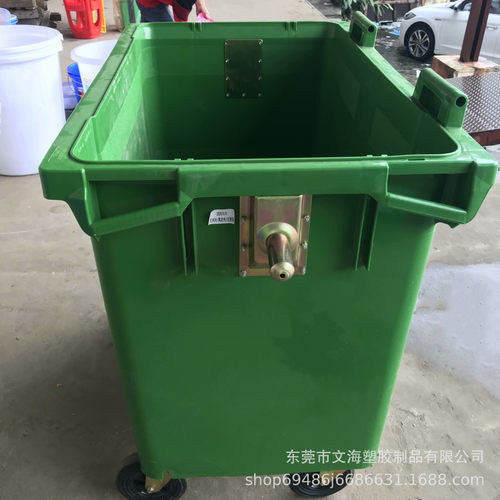 生产绿色环卫垃圾桶 660升户外手推垃圾箱 街道垃圾分类大型桶